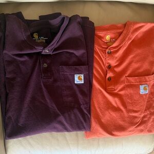 Carhartt Men's Large Tall Long-Sleeve Work-Wear Shirts